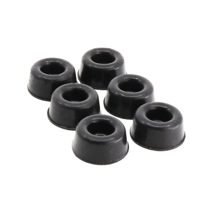 Surface Gard 22mm Black Round Rubber Bumper - 6 Pack