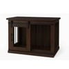 Paws and Willow Single Espresso with Espresso Top Wooden Dog Crate Barn Doors with Bars