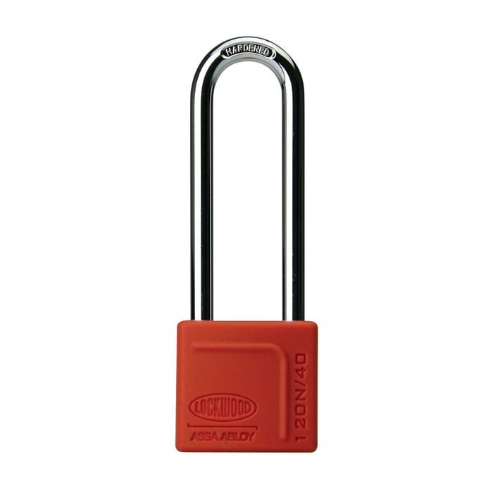 Lockwood 40mm Solid Brass Extended Shackle 120N Series Padlock with Silicone Cover