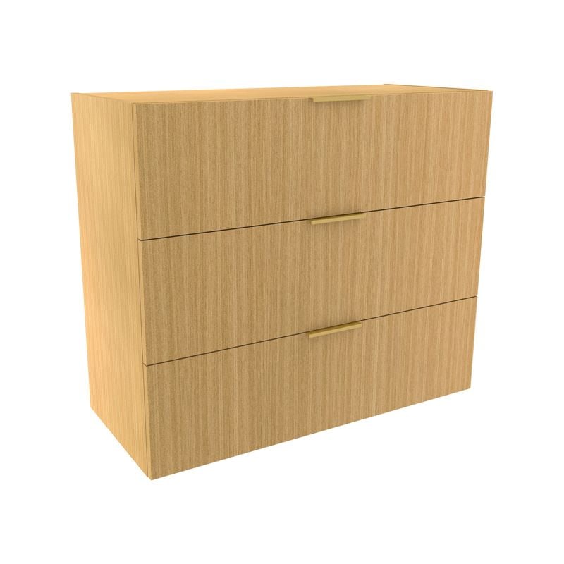 Lugna 768 x 900 x 380mm Sand 3 Drawer Storage Cabinet
