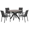 FurnitureOkay Marina-Capri 5-Piece Sintered Stone Outdoor Dining Setting - Charcoal