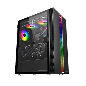 Armaggeddon Gaming Pc Case Tessaraxx Apex 7 Rgb Strip Tempered Glass Atx Black
