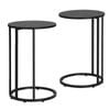 Artiss C Shaped End Table 2pcs Coffee Table Black
