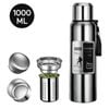 NNEOBA  1000ML Stainless Steel Thermos Bottle Sport Vacuum Flask Silver