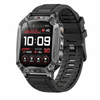 Smart Watch 1400mah Battery Outdoor Fitness Tracker Ip68 Waterproof Bluetooth Call Sos Flashlight Black
