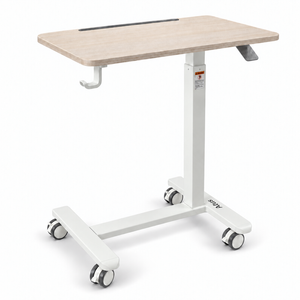 Altus Pneumatic Mobile Standing Desk with Wheels Laptop Workstation - Timber