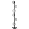 Telbix Zecca Contemporary Standing Floor Lamp Light Metal Glass Smoke Black Matte