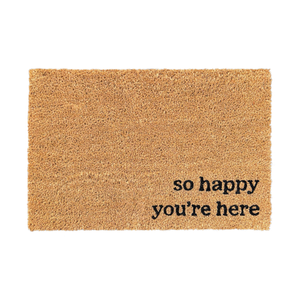 Smart Home Products 60 x 40cm So Happy You're Here Outdoor Coir Mat