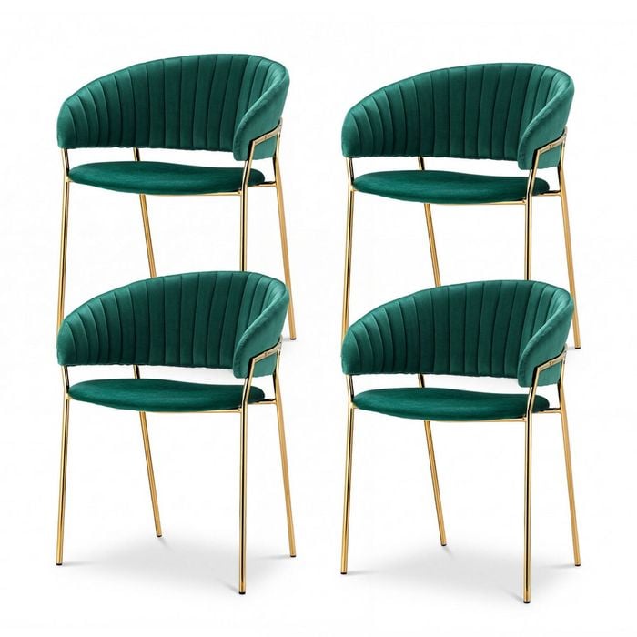 4x Dining Chairs Green