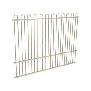 ProtectorAl 1201 - 2399 x 1800mm Paperbark Aluminium Pool Fence Panel Loop Top With Mid Rail
