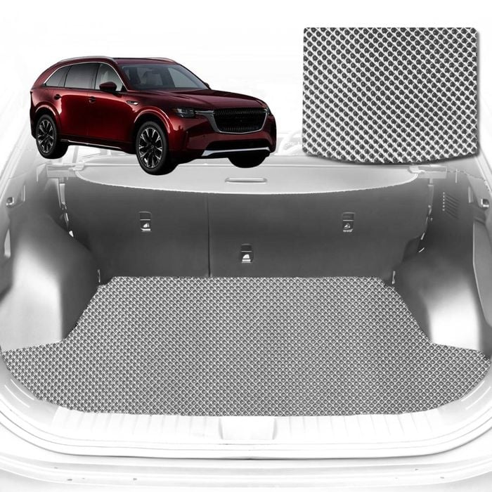 6D Diamond Car Boot Mat for All-new Mazda CX-90 2024-Current-5 Seater-Cargo Mat-Grey-Outback GT