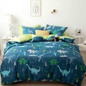 3D Blue Dinosaur 177 Bed Pillowcases Quilt King Single Size