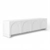 Homfurn 180cm Tv Unit Entertainment Cabinet White 4-door Concave Design Living Room