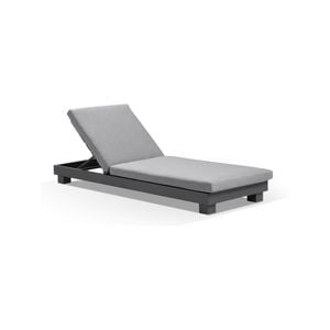 Outdoor Santorini Aluminium Sun Lounge With Sunbrella Cushion - Charcoal