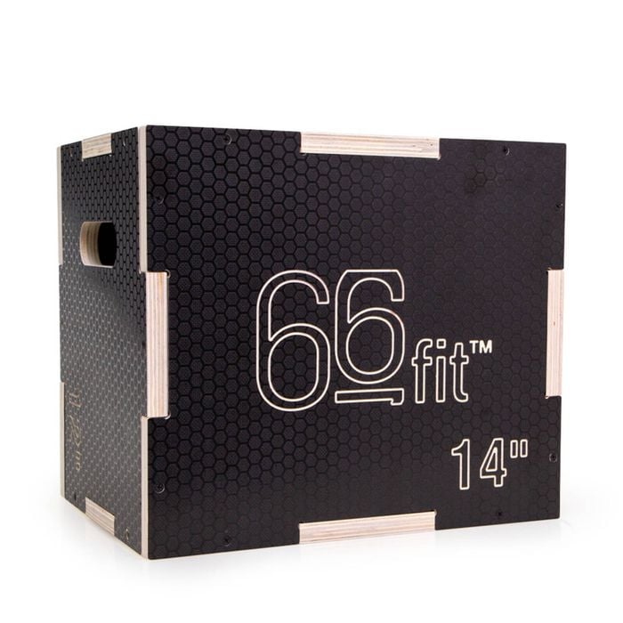 66fit - 3 In 1 Plyometric Jump Box Black For Wooden Plyo, Platform And Jumping Agility