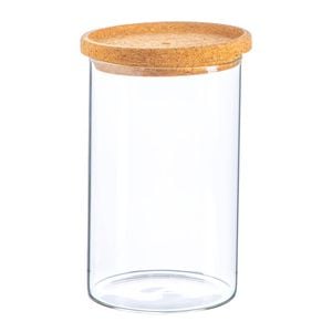 Argon Tableware Glass Storage Jar - Gold Lid - 1l - Modern Round Scandi Organisation Container Glass Jar