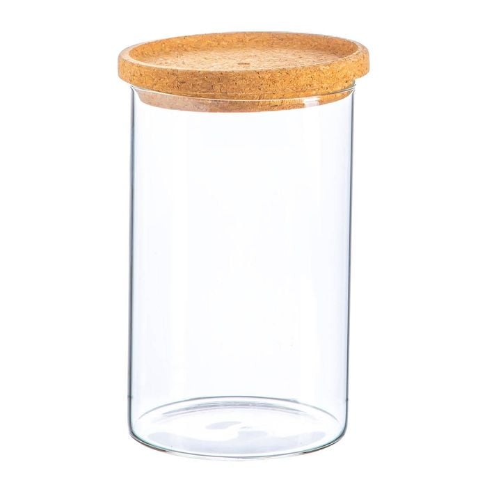 Argon Tableware Glass Storage Jar - Gold Lid - 1l - Modern Round Scandi Organisation Container Glass Jar