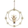 LVD Metal/Resin Reindeer Ring Stars Hanger Christmas Holiday Decoration Gold