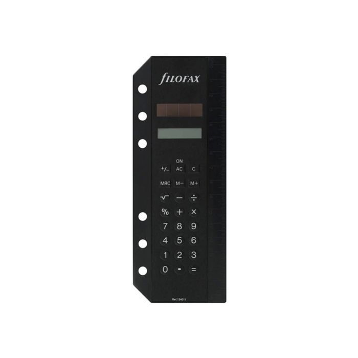 Filofax 17cm Solar Powered Calculator Organiser Accessory W/handy Ruler Black