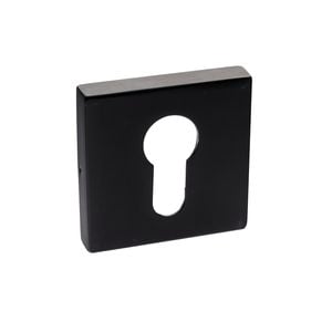 Lane 53mm Black Square Euro Cylinder Escutcheon