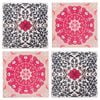 4pc 9.5cm Square Ceramic Tile Coasters Bohemia Red