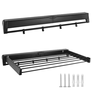 Alston Wall Mounted Drying Rack Black Clothes Airer Space Saver Folding