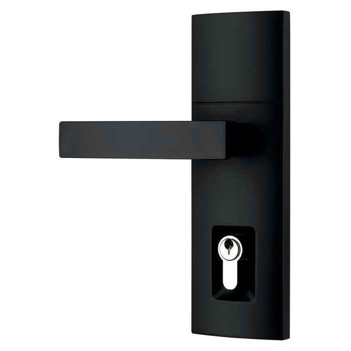 Gainsborough Matt Black Trilock Angular Contemporary Double Cylinder