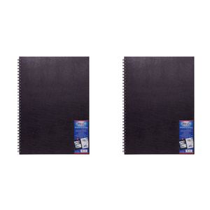 2x Jasart  A3 Wire Bound Visual Diary 60-sheets Writing Stationery Black/white