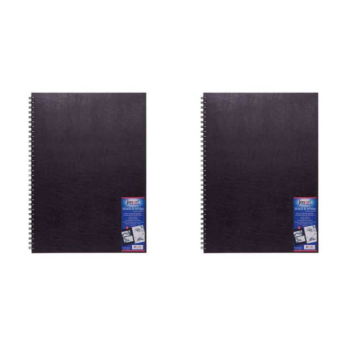 2x Jasart  A3 Wire Bound Visual Diary 60-sheets Writing Stationery Black/white