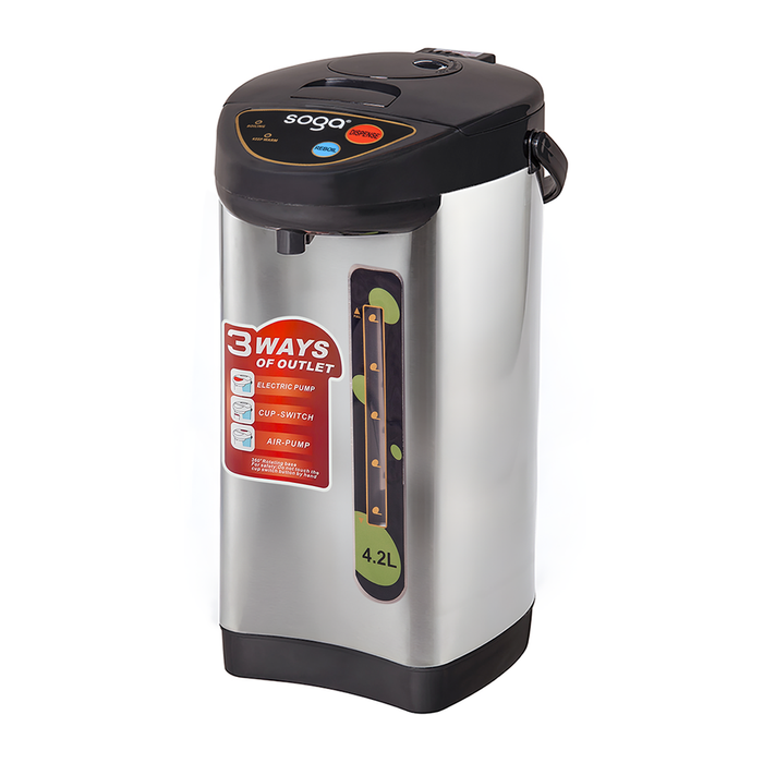 SOGA 4.2L Silver Electric Kettle Water Boiler 3 Dispensing Modes Keep Warm