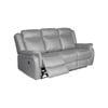 3 Seater Finest Grey Fabric Recliner Sofa Sturdy Construction Metal Mechanism