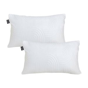 SOGA 2X 30cm White Textured Geometric Pattern Decorative Throw Pillow