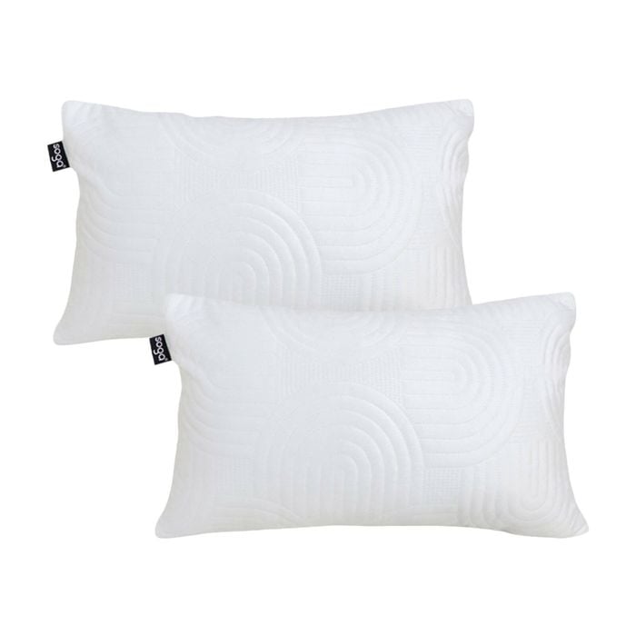 SOGA 2X 30cm White Textured Geometric Pattern Decorative Throw Pillow
