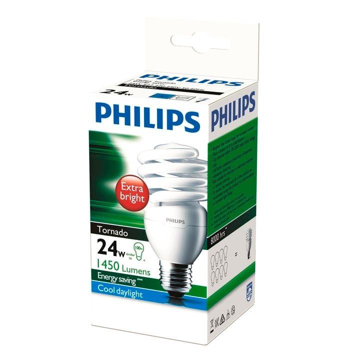 Philips Spiral E27 CFL 1450Lm Cool Daylight 24W Globe Bunnings Australia