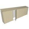 Build-a-Shed 0.8 x 6 x 2m Skillion Shed with Single Hinged Side Door - Cream