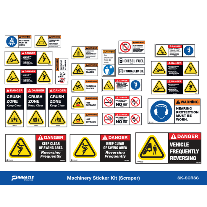 Pinnacle Scraper Machinery Sticker Kit 