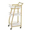 Artiss Bar Cart Trolley Kitchen Island Serving Wine Glass Holder Marble 41cm