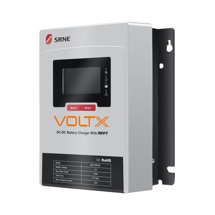 Voltx 50a Solar Charging Controller Regulator Mppt Dual Battery Dc/dc 12v
