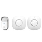Arlec 150m White Wireless Dual Plug-in Door Chime with Kinetic Push Button