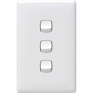 HPM Linea 3 Gang Light Switch White