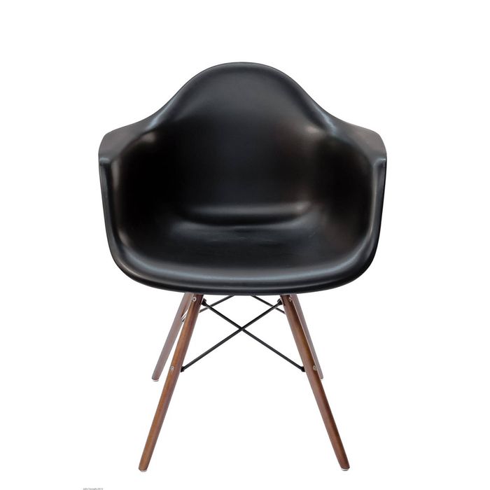SK Designer Living | Replica Eames DAW Eiffel Chair | Plastic & Walnut - Black