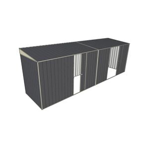Build-a-Shed 1.5 x 6 x 2m Single and Double Sliding Side Door Skillion Shed - Grey