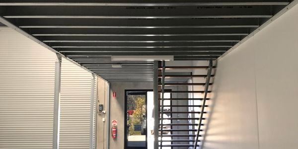 Mezzanine set up with the steps also done in steel