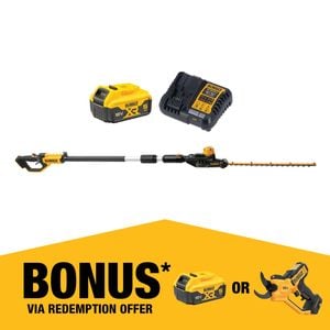 DeWALT 18V XR Cordless Pole Hedge Trimmer 5.0Ah Kit DCMPH566P1-XE