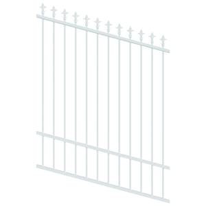 ProtectorAl 0350-1200W x 1500H Pearl White Spear Top Pool Fence Panel Raked Up to 15º