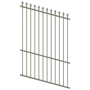 ProtectorAl 0350-1200W x 1800H Pale Eucalypt Spear Top Pool Fence Panel Raked Up to 15º