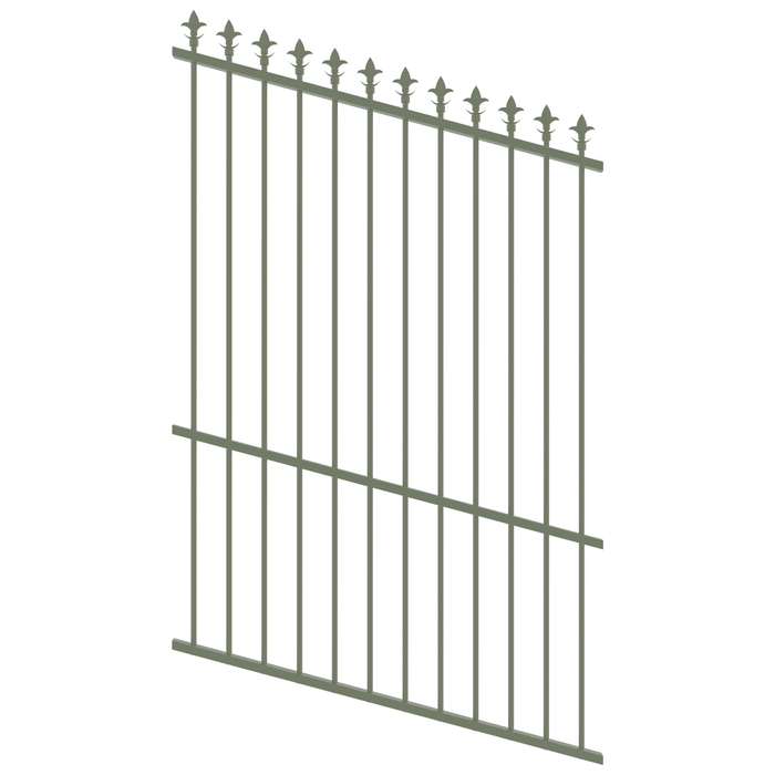 ProtectorAl 0350-1200W x 1800H Pale Eucalypt Spear Top Pool Fence Panel Raked Up to 15º