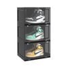 SOGA 3 Tier Black Shoe Box