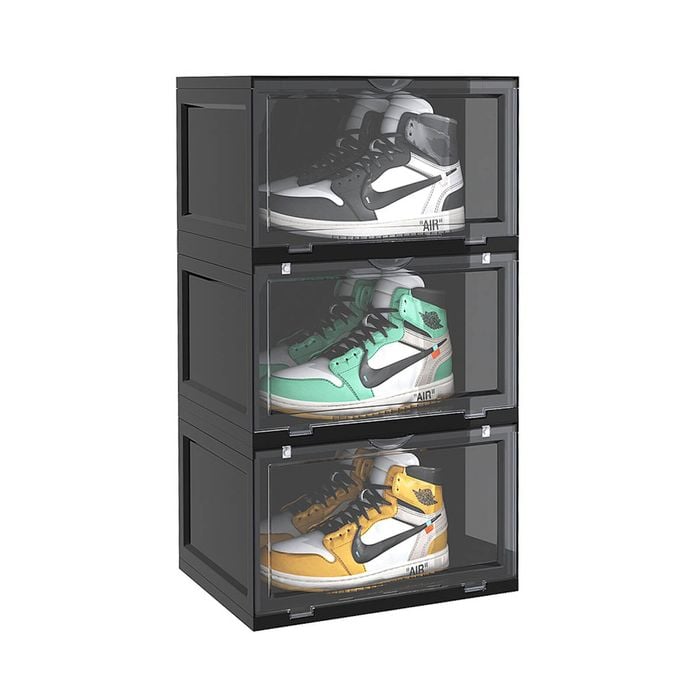 SOGA 3 Tier Black Shoe Box