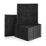 iDEER LIFE Acoustic Foam 12Pcs Sound Absorbing Panels Wall Tiles (Large Square Shape - Black)